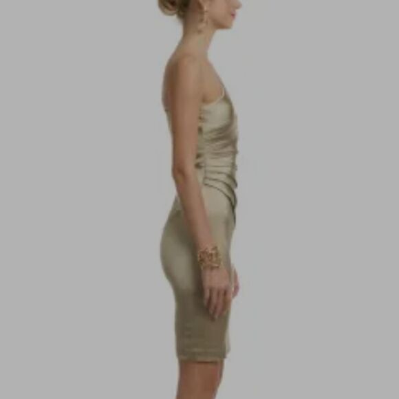 BRAND NEW CALVIN KLEIN STRETCH SILK SATIN ONE SHOULDER SHEATH DRESS - Picture 10 of 12
